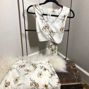 Matching crop top/skirt set